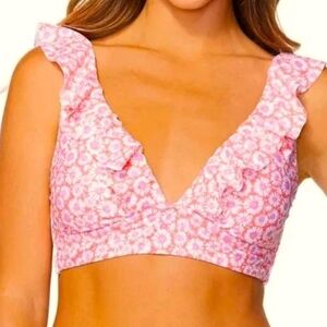 NWT Raisins Bikini Top Floral Ruffle Womens Size Small